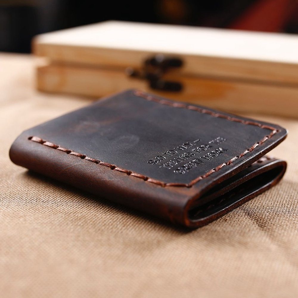 Tri-fold personalized retro wallet