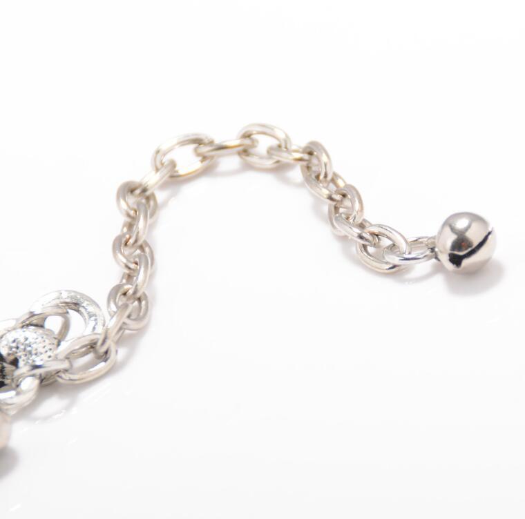 Chaîne de cheville bohème Boho en argent, avec perles et grelots