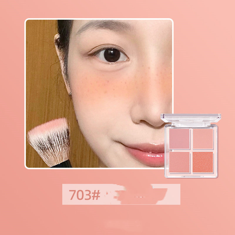 Four-color Vitality Blush Pan Peach Nude Makeup