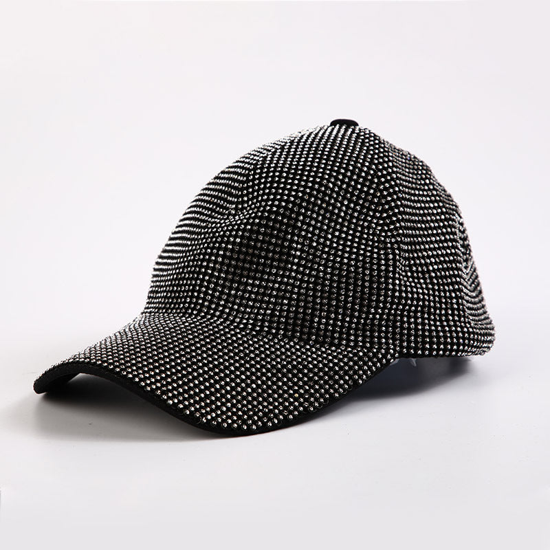 Full Diamond Full Diamond Rhinestone Baseball Hat Peaked Hat For Women Summer Wide Brim Korean Style Face-looking Small Big Head Circumference Trendy Net Red