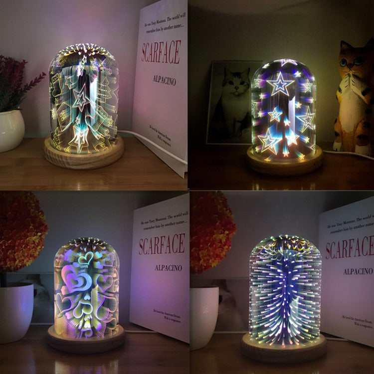 Christmas 3D glass magic lamp
