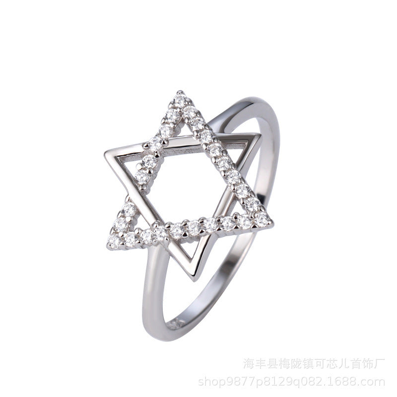 Sterling Silver Belief Hexagonal Mango Ring Ring