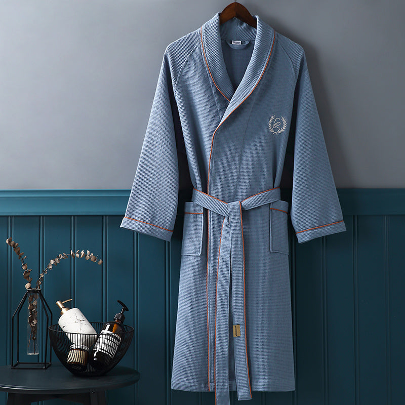 Bathrobe Absorbent And Quick-drying Men's Women's Long Couples Thin Robe