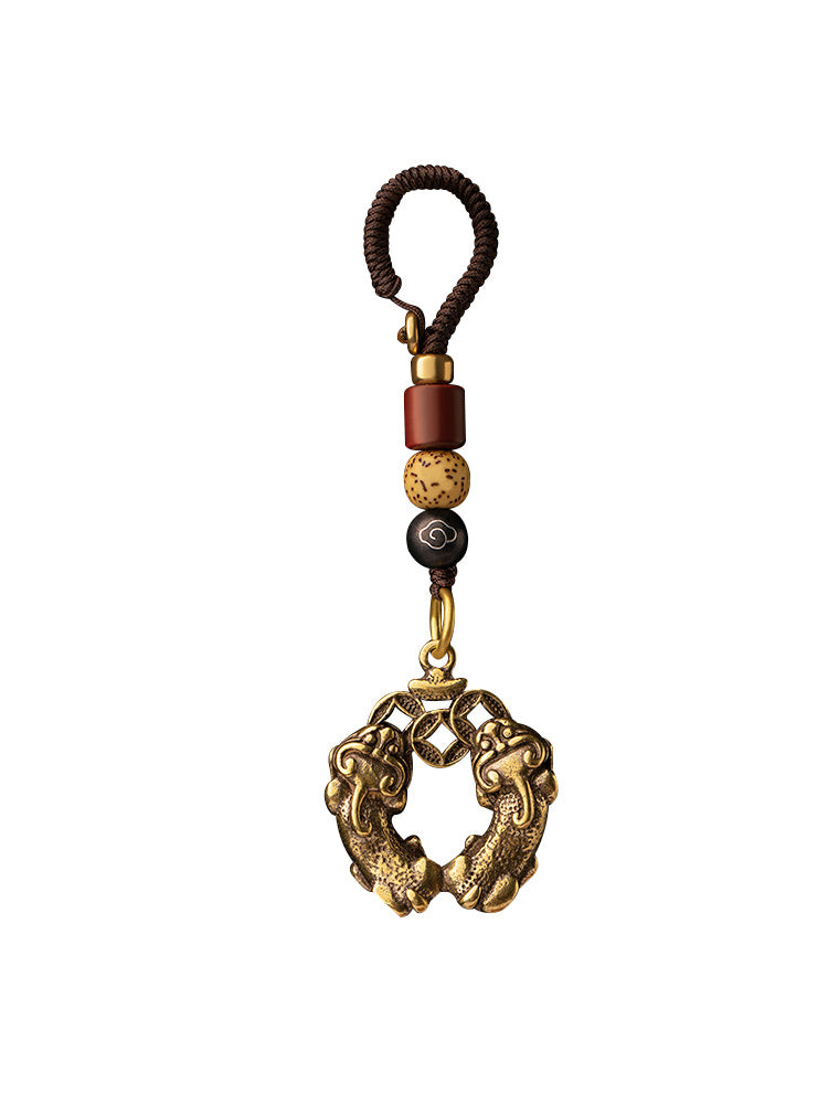 Pure brass car keychain