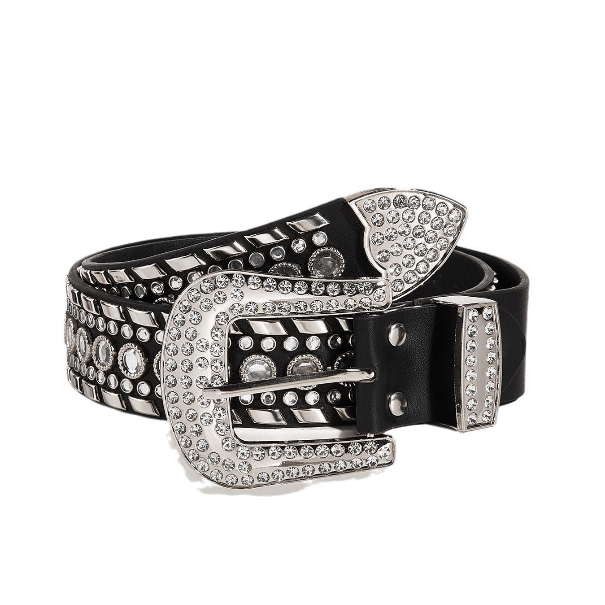 Ceinture de mode Punk cloutée en strass Y2g