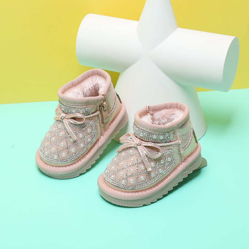 Fashionable And Simple Children's Soft-soled Toddler Snow Boots