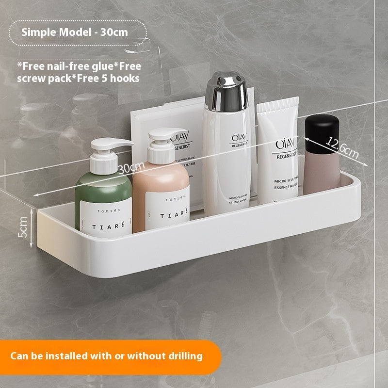 White Punch-free Bathroom Rack Wall-mounted