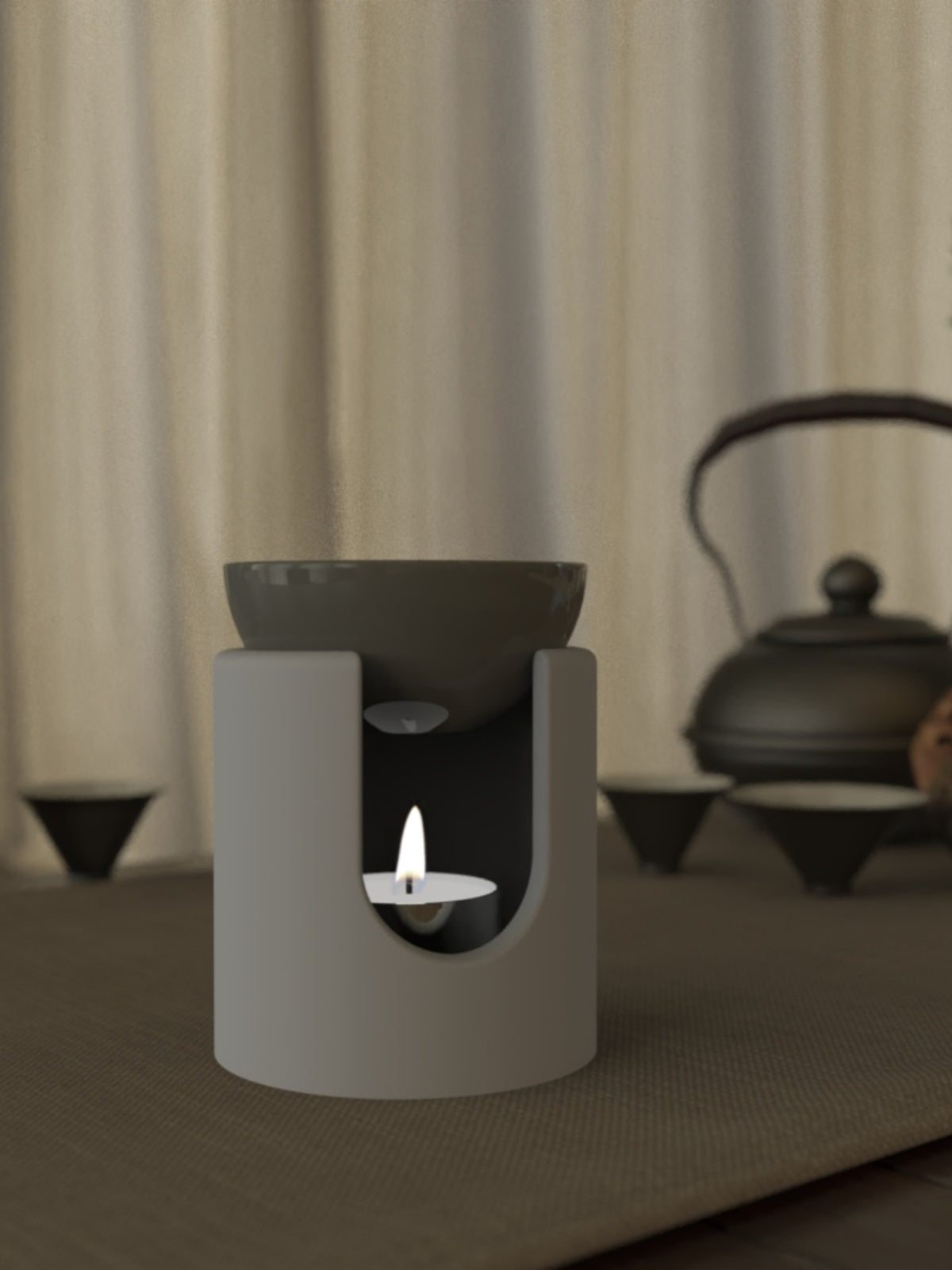 Moule en silicone pour bougeoir d'aromathérapie chauffant en béton