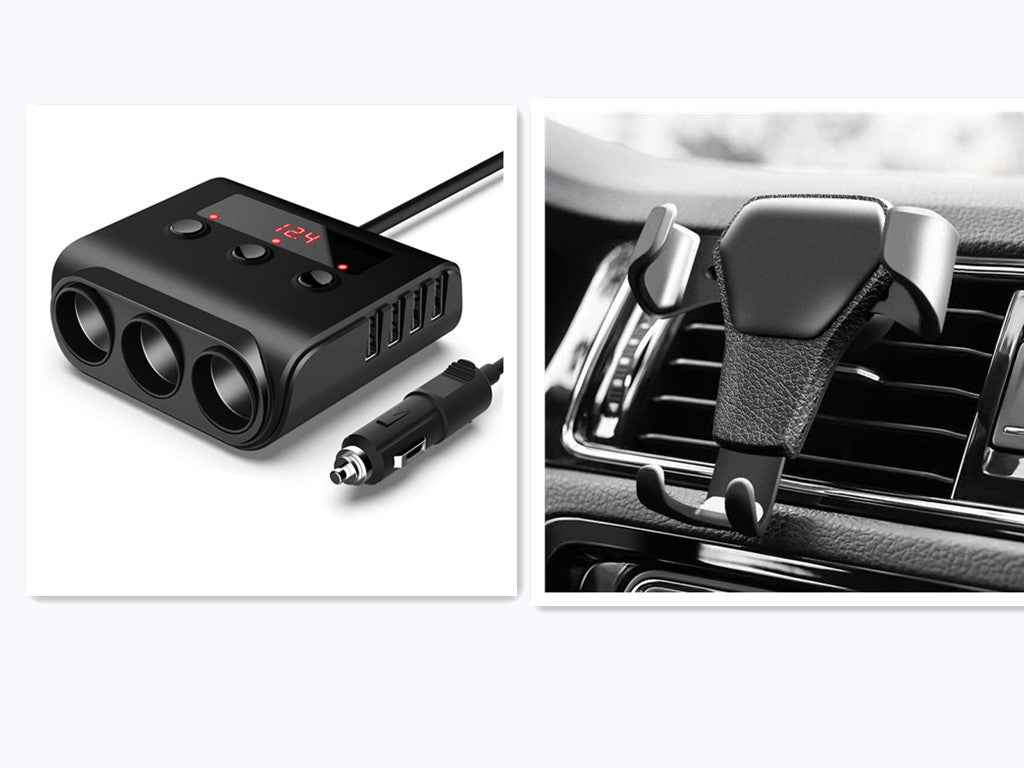 Car High-power Cigarette Lighter Extension Charger 4-port USB Charger