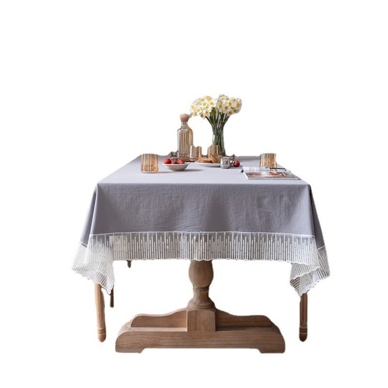 French Beautiful Meteor Shower Lace Solid Color Tablecloth