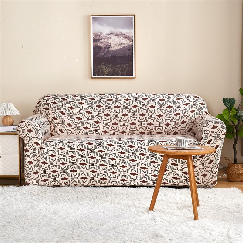 Elastic All-inclusive Milk Silk Printed Sofa Cover Universal