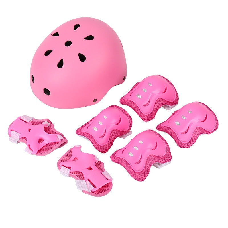 Roller Skating Protective Gear Riding Plum-blossom Helmet Set