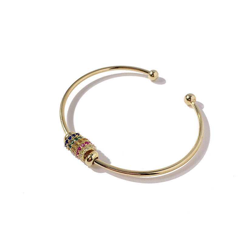 Fashion Colorful Crystal Diamond Transfer Steel Ball Bracelet