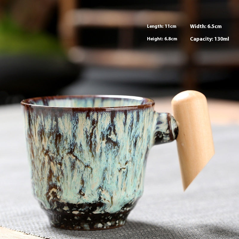 Wooden Handle Ceramic Cup Dahuaware Change Tea Cup Simple
