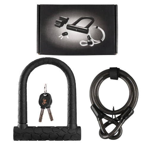 Anti-theft Anti-skid Bicycle U-lock Security Steel Cable