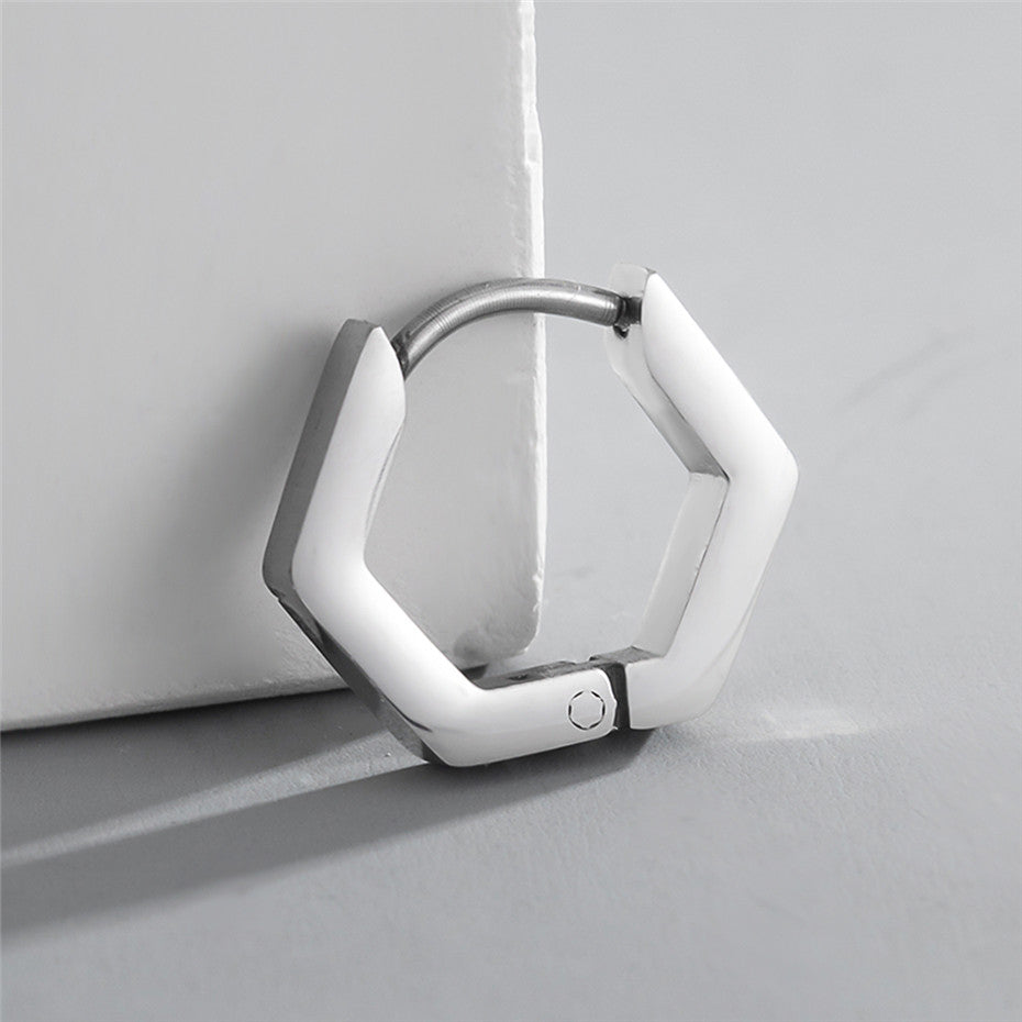 Titanium Steel Hoop Earrings Men And Women