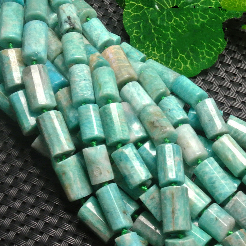 Natural Tianhe Stone Loose Beads Cylindrical Beaded Necklace