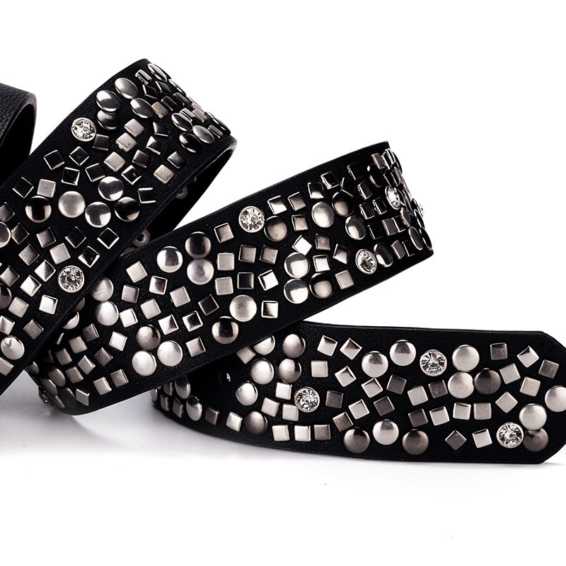New Ladies Belt Fashion Rivet Inlaid Decoration