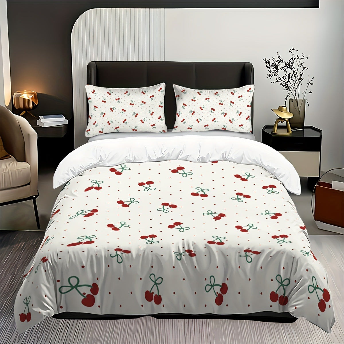 Quicksand Floral Print Bed Sheet Three-Piece Bedding Set