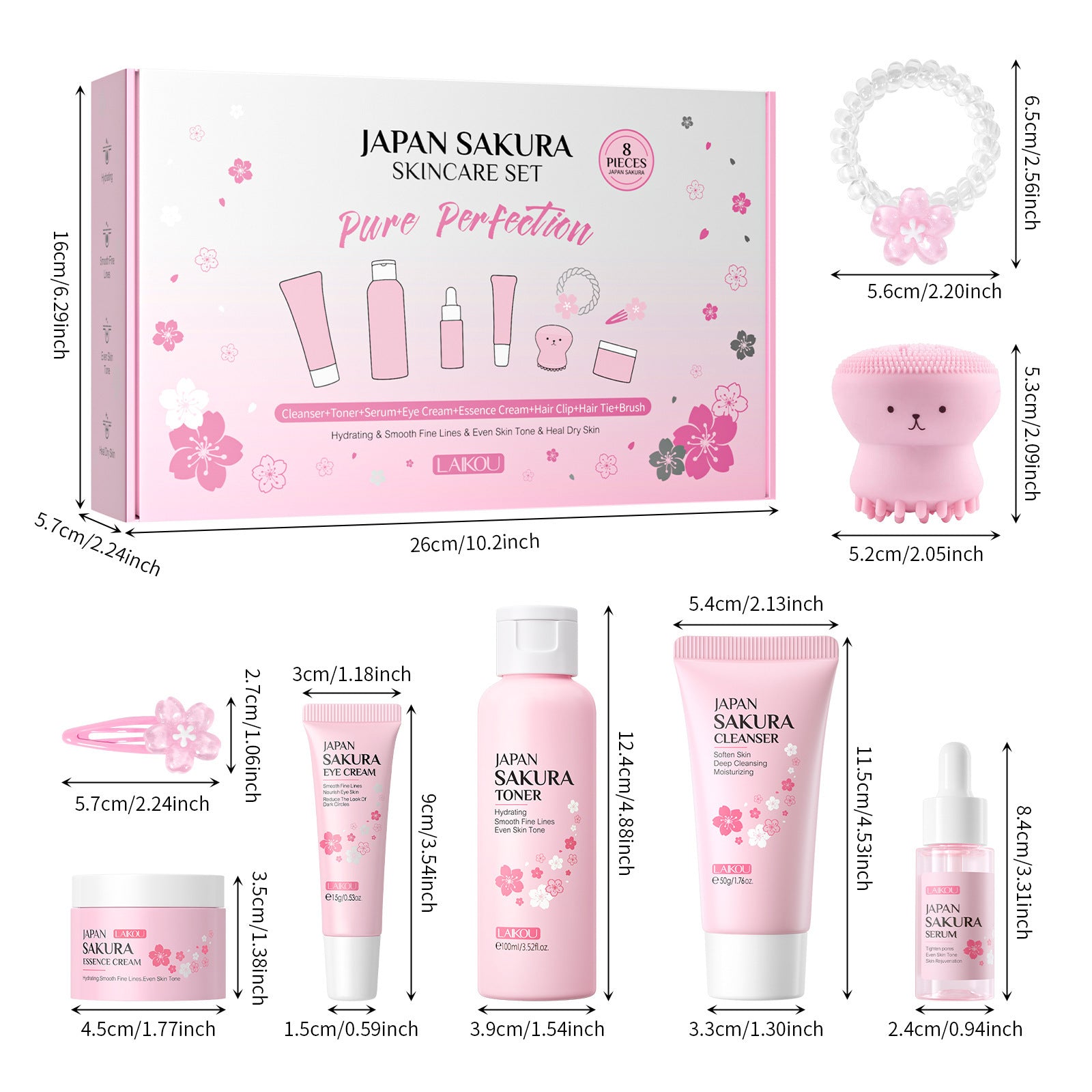 Cherry Blossom 8-piece Facial Skin Care Gift Box