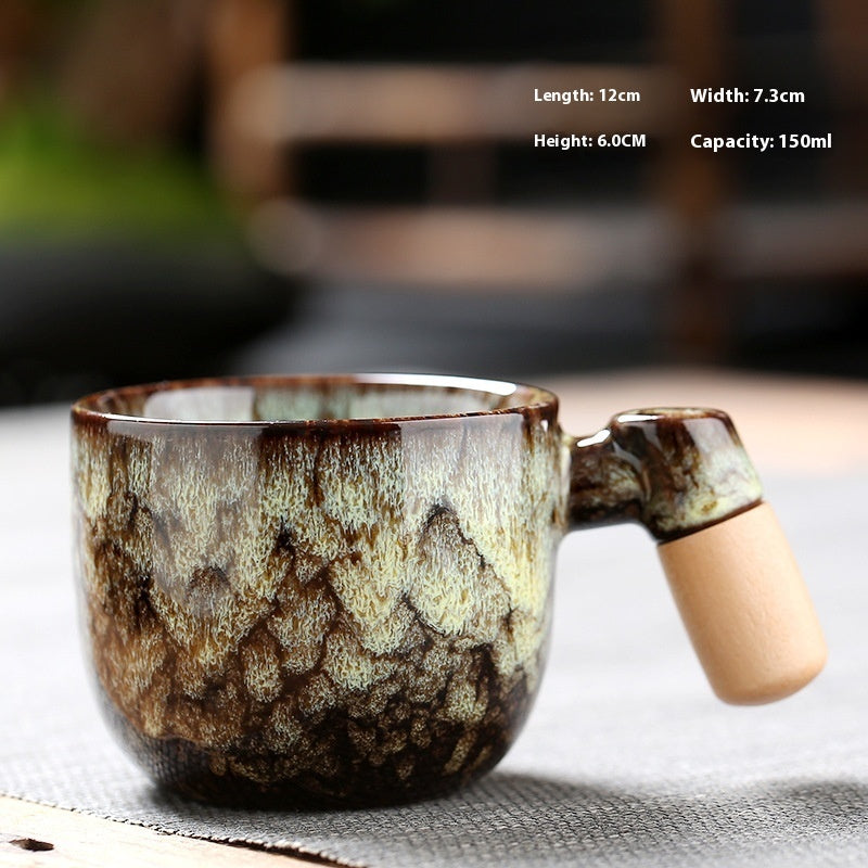 Wooden Handle Ceramic Cup Dahuaware Change Tea Cup Simple