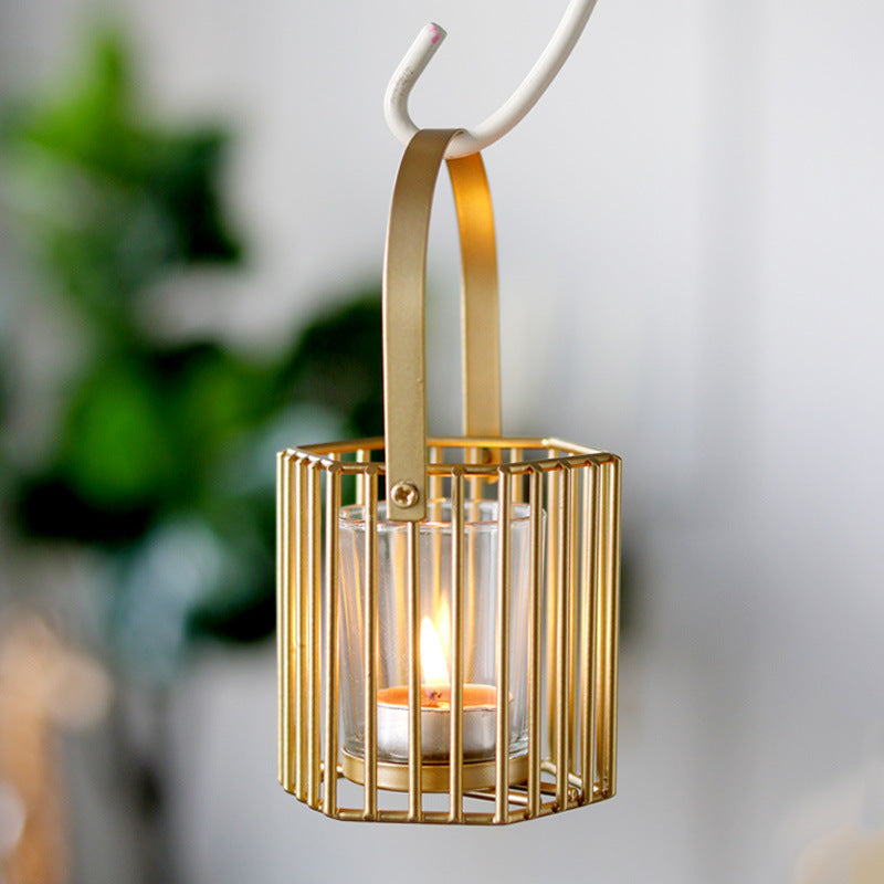 Empty Candle Cup Golden Light Luxury Creative Ornament Pumpkin Lantern
