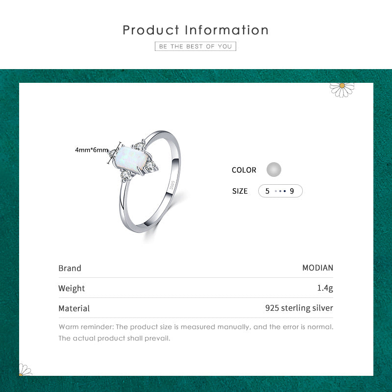 S925 Sterling Silver Vintage Opal Ring