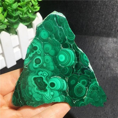 Natural Malachite Green Grinding Slice Mineral Specimen Ornamental Stone
