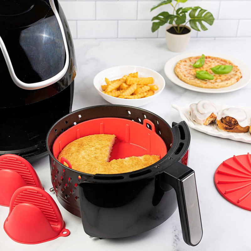 Juego de bandejas para guantes de horno y moldes de silicona para freidora
