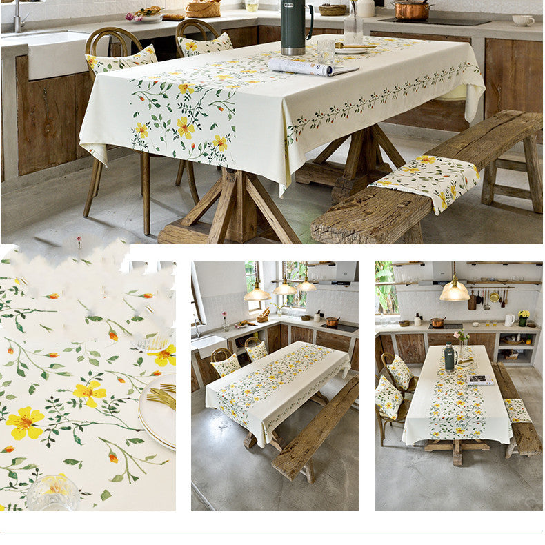 Coffee Table Rectangular Light Luxury High-end Fabric Tablecloth