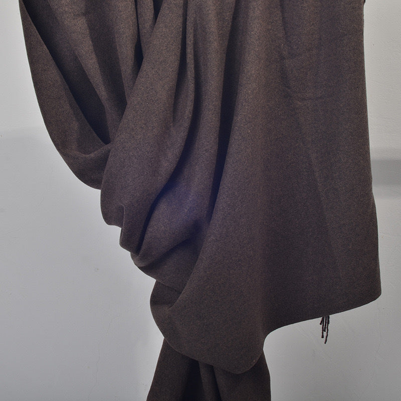 Simple Tassel Shawl Warm Artificial Cashmere Scarf