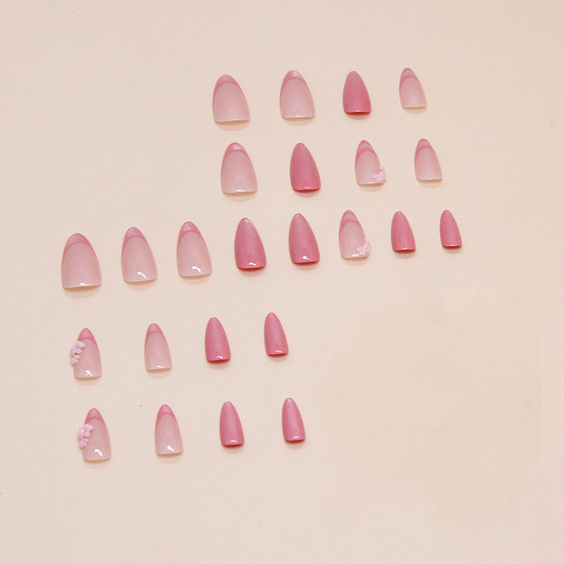 French Cat's Eye Wear Armor Mid-length Almond Nail Tip