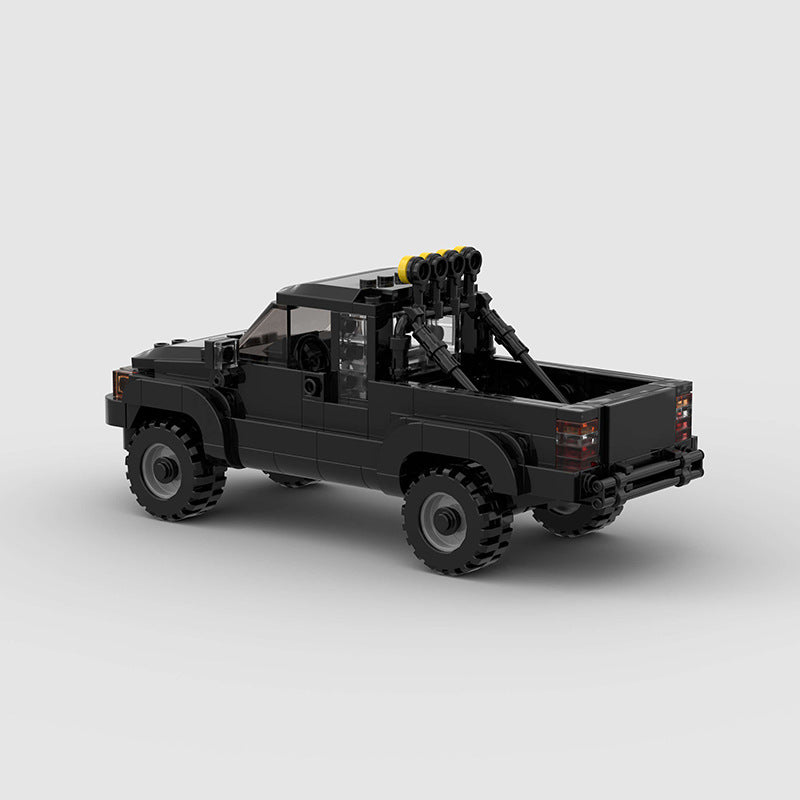 Small Particle Hilux Off-road Vehicle Pickup Truck Moc Puzzle Assembly