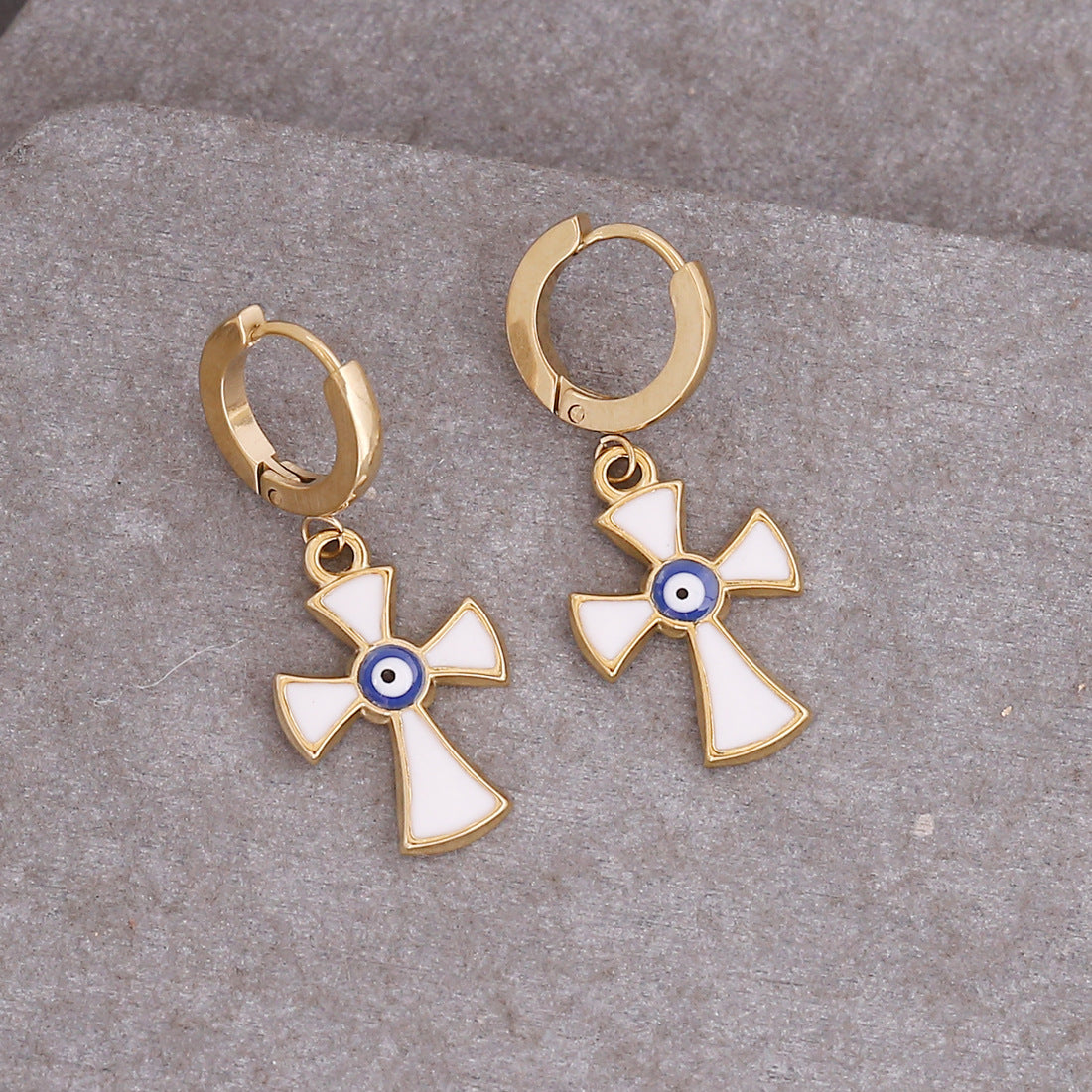 Titanium Steel Cross Earrings Sex Punk