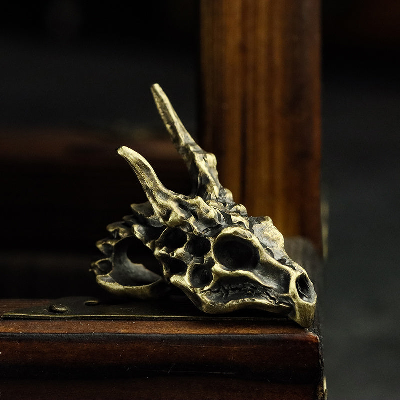 Sterling Silver Brass Vintage Dragon Skull Skull Necklace For Men And Women