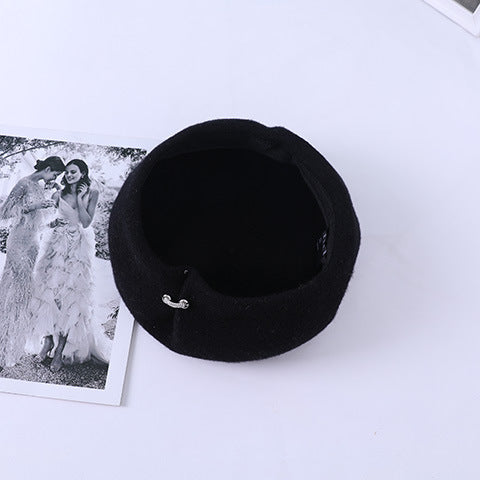 Wool Women's British Vintage All-match Warm Beret Hat