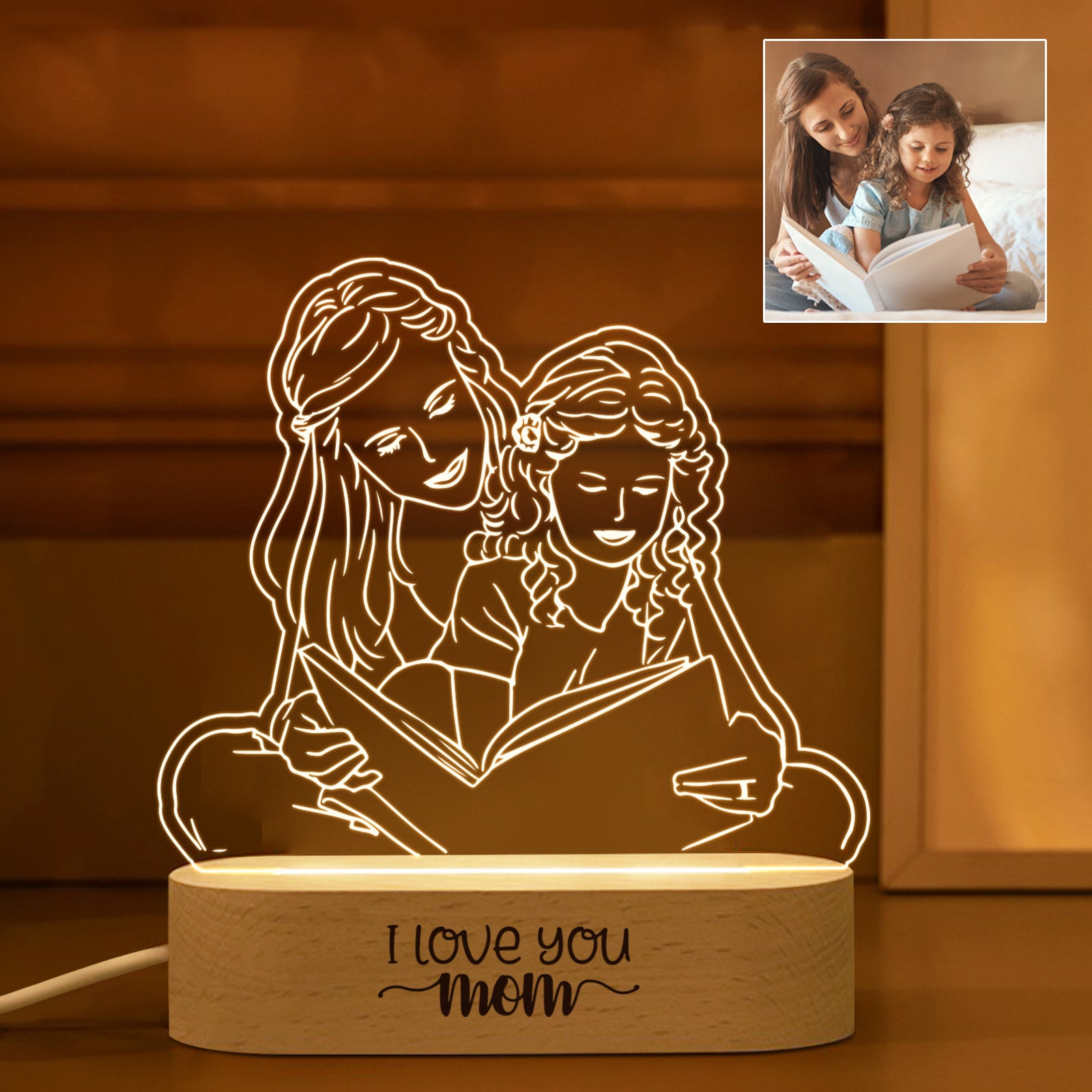 Picture To Make Lovers Acrylic Nightlight Valentine's Day