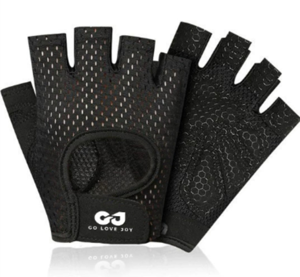 Gants de cyclisme mi-doigts respirants en maille papillon pour le fitness