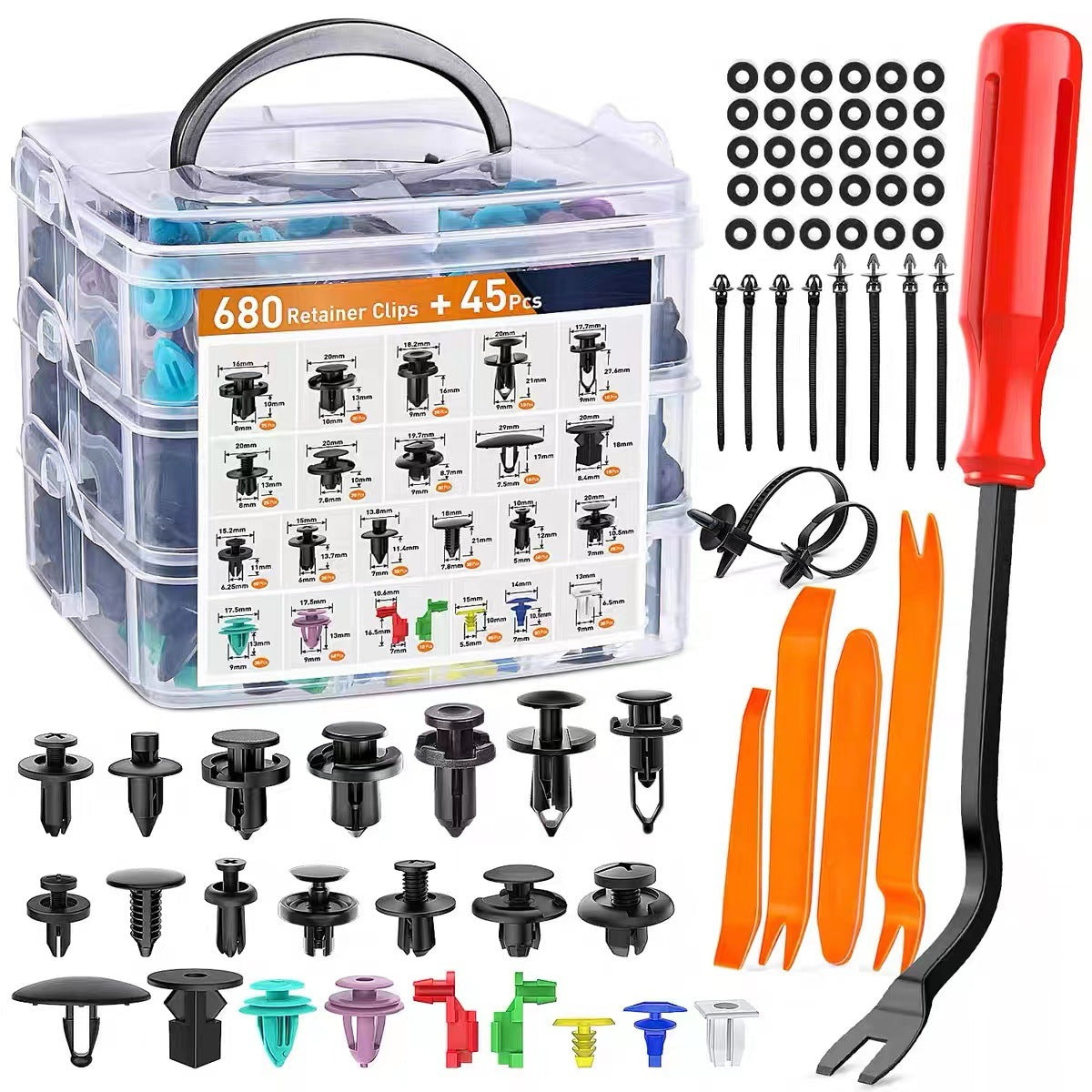 800PCS Car Bumper Repair Kit Boxed Universal Button