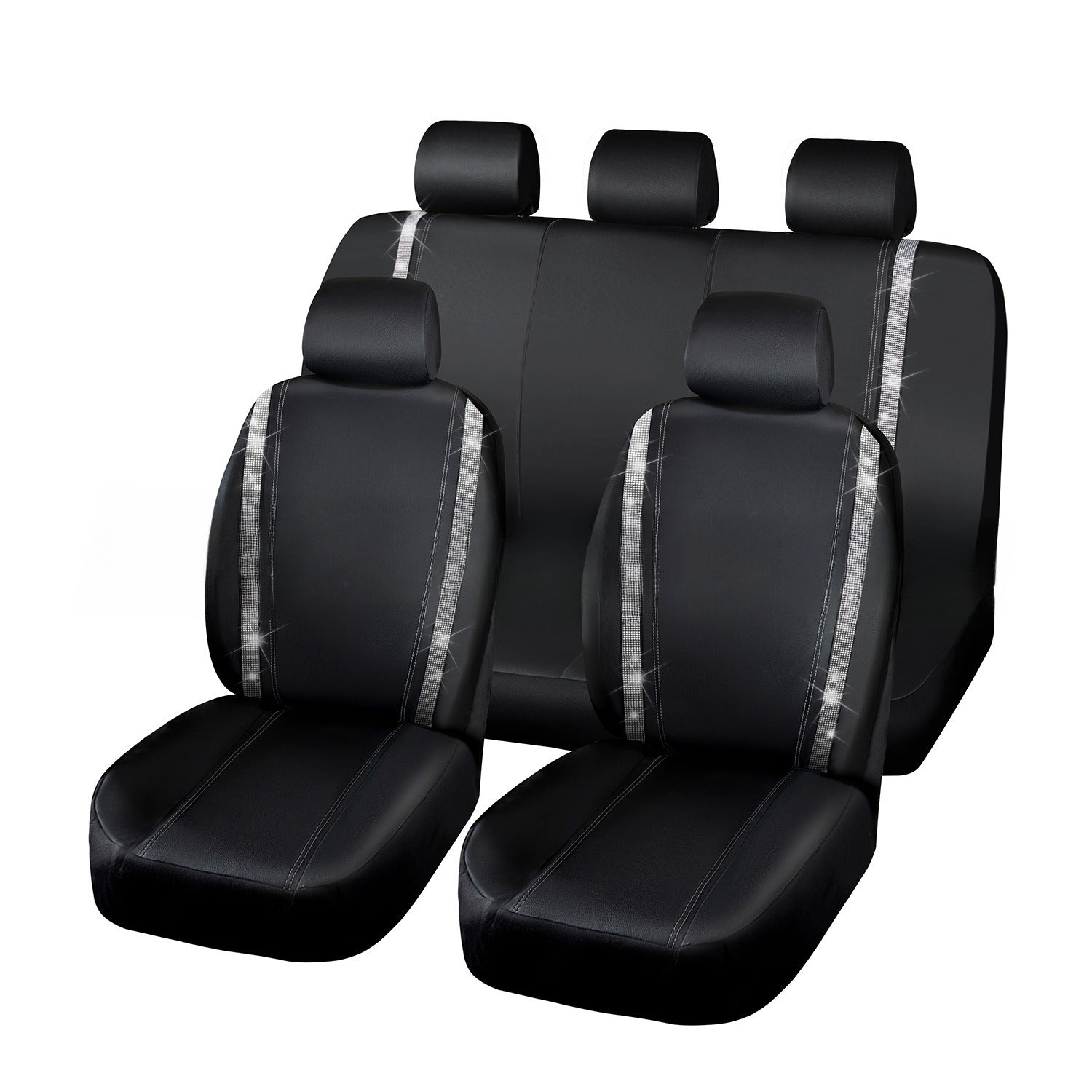 Car Diamond Stereo Rhinestone Non-slip Universal PVC Waterproof Seat Cover