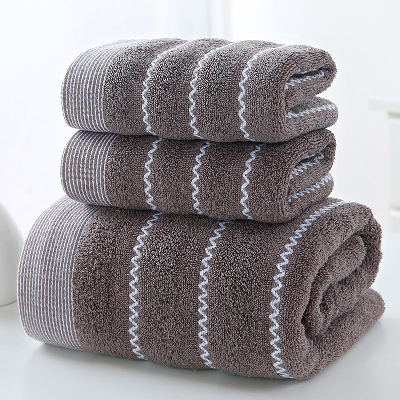 Towel 32-strand Pure Cotton Bath Towel Water Ripple Suit