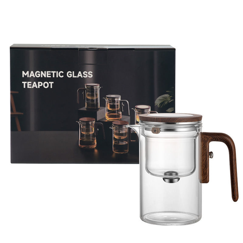 Rodless Teapot Tea And Water Separation Glass Liner Magnetic Suction Elegant Cup 600ml