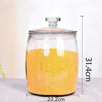 Bocal en verre épaissi pour thé, fruits secs, céréales et aliments médicinaux