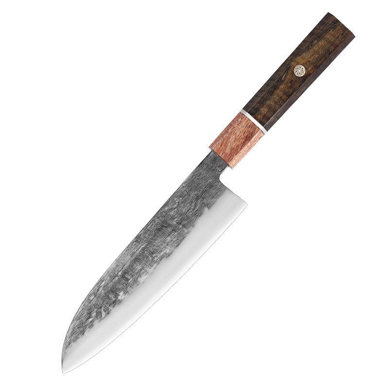 Santoku Knife Octagonal Handle Hammer Pattern Stainless Steel Cut Small Kitchen Knife