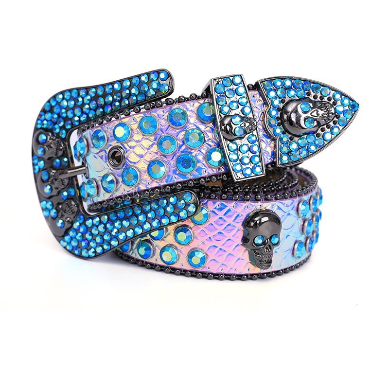 Ceinture strass crâne à la mode et populaire