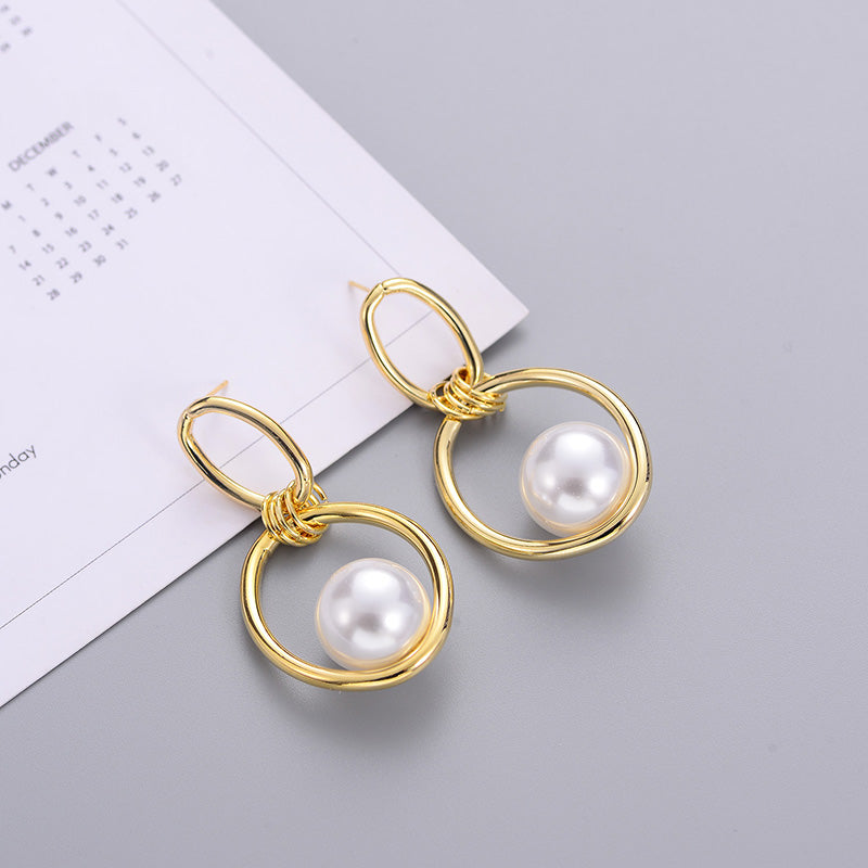 Fashion Trend Earrings Simple Personality Metal Texture Earrings