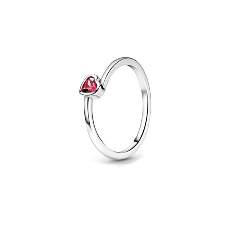 S925 Silver Ring Heart-shaped Ring Female