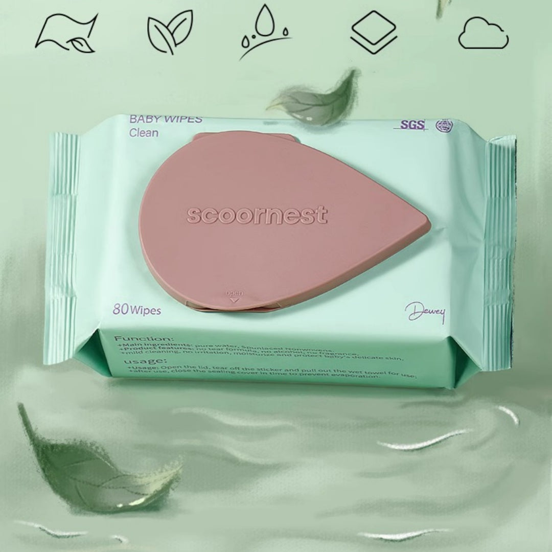 Lingettes humides pour bébés, spéciales nouveau-nés, pour mains, bouche et fesses, lingettes pour enfants, 80 lingettes, grand sac, format familial économique
