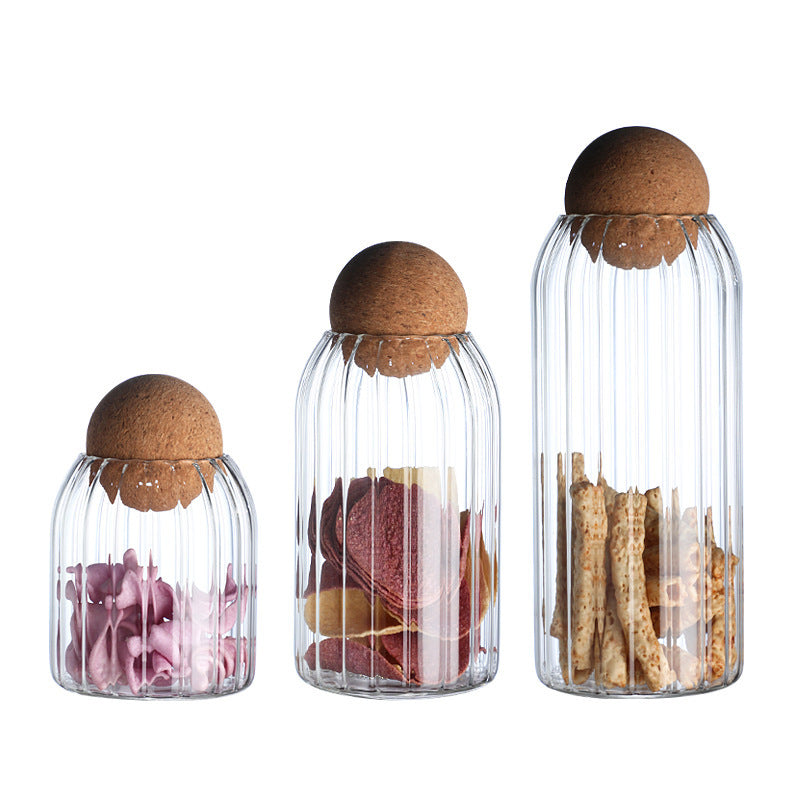Bocal de rangement Ball, bouchon en bois, pots à thé parfumé scellés, boîte à bonbons, boîte de rangement pour grains de café