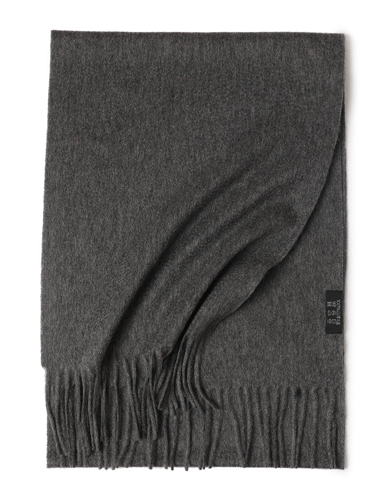 Water Ripple Pure Color Cashmere Warm Scarf